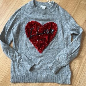 H&M Valentines sweater heart warm wool alpaca